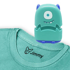 Ogelz Customized Name Stamp For Clothes-Cute Green Monster Alien Personalised For Adult Kids Daycare Stickers Tag Label Preschool Nursing Home Washable Dryer Safe
