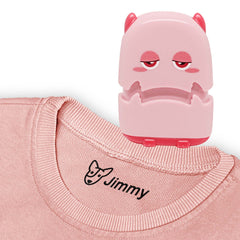 Ogelz Customized Name Stamp For Clothes-Cute Pink Monster Alien Personalised For Adult Kids Daycare Stickers Tag Label Preschool Nursing Home Washable Dryer Safe