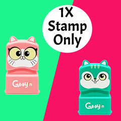 Ogelz Customized Name Stamp For Clothes-Cute Green Hamster Personalised For Adult Kids Daycare Stickers Tag Label Preschool Nursing Home Washable Dryer Safe