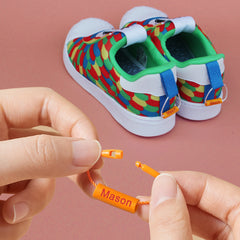Ogelz Set of Orange 40/80/120 PCS Shoes Belongings Name Label Tag In Multi Colors String 5 Options of Tag Color