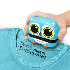 Ogelz Customized Name Stamp For Clothes-Cute Animal Owl Personalised For Adult Kids Daycare Stickers Tag Label Preschool Nursing Home Washable Dryer Safe