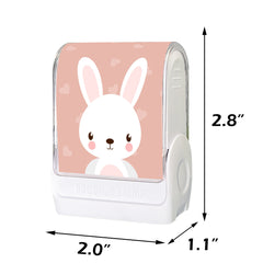 Ogelz Customized Name Stamp For Clothes-Cute Rabbit SQ Personalised For Adult Kids Daycare Stickers Tag Label Preschool Nursing Home Washable Dryer Safe