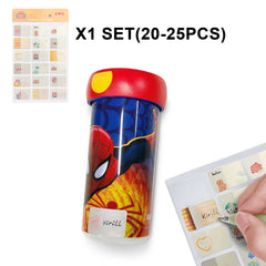 Set of 10 Sheets Different Cartoon Sticker Water Proof Blank Name Tag LabelOgelz