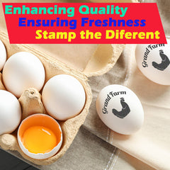 Ogelz Egg Stamp For Flesh Eggs Personalized Create Unique Designs Self-Inking Refill Ideal for Chicken Duck Goose Turkey Eggs Farm Enhance Your Egg Farm's Branding