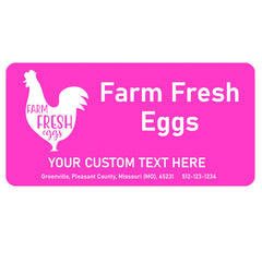 Ogelz 40Pcs Customized Farm Fresh Egg Carton Packaging Labels Stickers Set Personalized for Chicken Duck Stickers Extra Stciky 2X4 Inch Rectangle Hot Pink (R01)