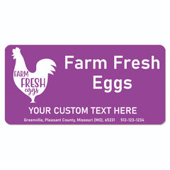 Ogelz 40Pcs Customized Farm Fresh Egg Carton Packaging Labels Stickers Set Personalized for Chicken Duck Stickers Extra Stciky 2X4 Inch Rectangle Purple(G04)