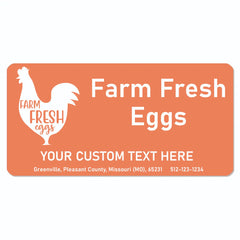 Ogelz 40Pcs Customized Farm Fresh Egg Carton Packaging Labels Stickers Set Personalized for Chicken Duck Stickers Extra Stciky 2X4 Inch Rectangle Orange(G05)