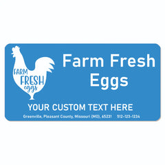 Ogelz 40Pcs Customized Farm Fresh Egg Carton Packaging Labels Stickers Set Personalized for Chicken Duck Stickers Extra Stciky 2X4 Inch Rectangle Blue (R02)