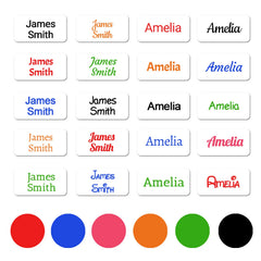 Ogelz Personalized Name Labels for Kids Custom Stcikers Washable for Clothes and Gear Non Iron Waterproof for Kids Stuff Daycare Toddlers School Supplies Water Bottle Camp 0.5"X1.2" White background