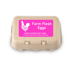 Ogelz 40Pcs Customized Farm Fresh Egg Carton Packaging Labels Stickers Set Personalized for Chicken Duck Stickers Extra Stciky 2X4 Inch Rectangle Hot Pink (R01)