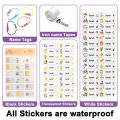 Ogelz Customized Name Stamp For Clothes-Cute Animal Dog Personalised For Adult Kids Daycare Stickers Tag Label Preschool Nursing Home Washable Dryer Safe