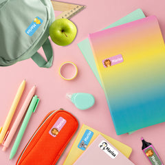 Ogelz Personalized Name Labels for Kids Custom Stcikers Washable for Clothes and Gear Non Iron Waterproof for Kids Stuff Daycare Toddlers School Supplies Water Bottle Camp Flower Theme Extra Large