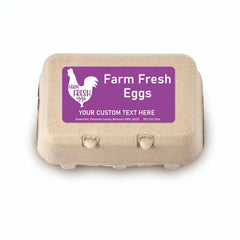 Ogelz 40Pcs Customized Farm Fresh Egg Carton Packaging Labels Stickers Set Personalized for Chicken Duck Stickers Extra Stciky 2X4 Inch Rectangle Purple(G04)