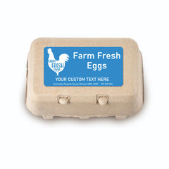 Ogelz 40Pcs Customized Farm Fresh Egg Carton Packaging Labels Stickers Set Personalized for Chicken Duck Stickers Extra Stciky 2X4 Inch Rectangle Blue (R02)