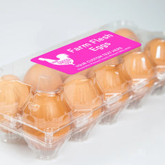 Ogelz 40Pcs Customized Farm Fresh Egg Carton Packaging Labels Stickers Set Personalized for Chicken Duck Stickers Extra Stciky 2X4 Inch Rectangle Hot Pink (R01)