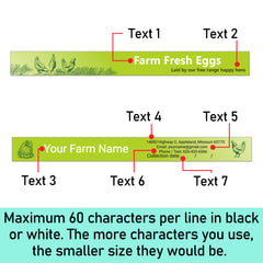 Ogelz 50-1000 Pairs Customized Farm Fresh Egg Carton Labels Stickers For 12 Count Dozen Paper Pulp Chicken Duck Egg Cartons Waterproof Anti Scratches (Green Design)