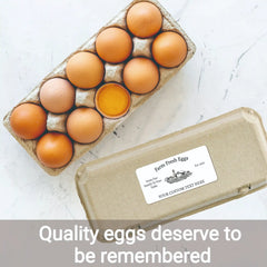 Ogelz 40Pcs Customized Farm Fresh Egg Carton Packaging Labels Stickers Set Personalized for Chicken Duck Stickers Extra Stciky 2X4 Inch Rectangle (G03)