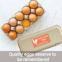 Ogelz 40Pcs Customized Farm Fresh Egg Carton Packaging Labels Stickers Set Personalized for Chicken Duck Stickers Extra Stciky 2X4 Inch Rectangle Orange(G05)