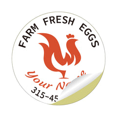 Ogelz 100Pcs Customized Farm Fresh Egg Carton Packaging Labels Stickers Stamps Kit Set Personalized for Chicken Duck Stickers Extra Stciky Waterproof Anti Scratches 2 Inch Round A10