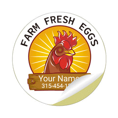 Ogelz 100Pcs Customized Farm Fresh Egg Carton Packaging Labels Stickers Stamps Kit Set Personalized for Chicken Duck Stickers Extra Stciky Waterproof Anti Scratches 2 Inch Round A12