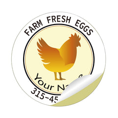 Ogelz 100Pcs Customized Farm Fresh Egg Carton Packaging Labels Stickers Stamps Kit Set Personalized for Chicken Duck Stickers Extra Stciky Waterproof Anti Scratches 2 Inch Round A2