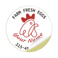 Ogelz 100Pcs Customized Farm Fresh Egg Carton Packaging Labels Stickers Stamps Kit Set Personalized for Chicken Duck Stickers Extra Stciky Waterproof Anti Scratches 2 Inch Round A6