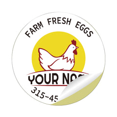 Ogelz 100Pcs Customized Farm Fresh Egg Carton Packaging Labels Stickers Stamps Kit Set Personalized for Chicken Duck Stickers Extra Stciky Waterproof Anti Scratches 2 Inch Round A8