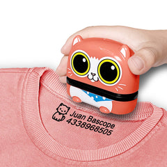 Ogelz Customized Name Stamp For Clothes-Cute Animal Cat Personalised For Adult Kids Daycare Stickers Tag Label Preschool Nursing Home Washable Dryer Safe