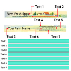 Ogelz 50-500 Pairs Customized Farm Fresh Egg Carton Labels Stickers For 12 Count Dozen Paper Pulp Chicken Duck Egg Cartons Waterproof Anti Scratches (Farm Design)