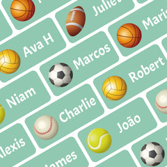 Ogelz Personalized Name Labels for Kids Custom Stcikers Washable for Clothes and Gear Non Iron Waterproof for Kids Stuff Daycare Toddlers School Supplies Water Bottle Camp 0.5"X1.2" Green (Sport)