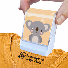 Ogelz Customized Name Stamp For Clothes-Cute Koala SQ Personalised For Adult Kids Daycare Stickers Tag Label Preschool Nursing Home Washable Dryer Safe
