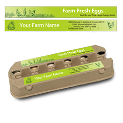 Ogelz 50-1000 Pairs Customized Farm Fresh Egg Carton Labels Stickers For 12 Count Dozen Paper Pulp Chicken Duck Egg Cartons Waterproof Anti Scratches (Green Design)