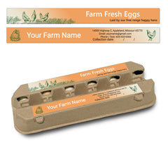 Ogelz 50-1000 Pairs Customized Farm Fresh Egg Carton Labels Stickers For 12 Count Dozen Paper Pulp Chicken Duck Egg Cartons Waterproof Anti Scratches (Orange Design)