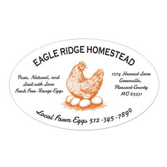 Ogelz 40Pcs Customized Farm Fresh Egg Carton Packaging Labels Stickers Stamps Kit Set Personalized for Chicken Duck Stickers Extra Stciky Waterproof Anti Scratches 2X4 Inch Oval (C03)