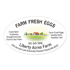 Ogelz 40Pcs Customized Farm Fresh Egg Carton Packaging Labels Stickers Stamps Kit Set Personalized for Chicken Duck Stickers Extra Stciky Waterproof Anti Scratches 2X4 Inch Oval (C02)