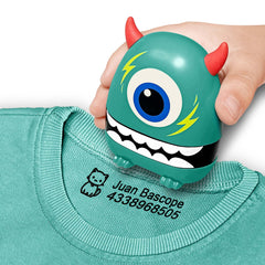 Ogelz Customized Name Stamp For Clothes-Cute Green Monster Plus Personalised For Adult Kids Daycare Stickers Tag Label Preschool Nursing Home Washable Dryer Safe
