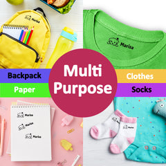 Ogelz Customized Name Stamp For Clothes-Cute Small Pink Cat Personalised For Adult Kids Daycare Stickers Tag Label Preschool Nursing Home Washable Dryer Safe