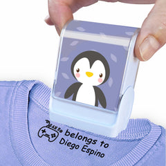 Ogelz Customized Name Stamp For Clothes-Cute Penguin SQ Personalised For Adult Kids Daycare Stickers Tag Label Preschool Nursing Home Washable Dryer Safe