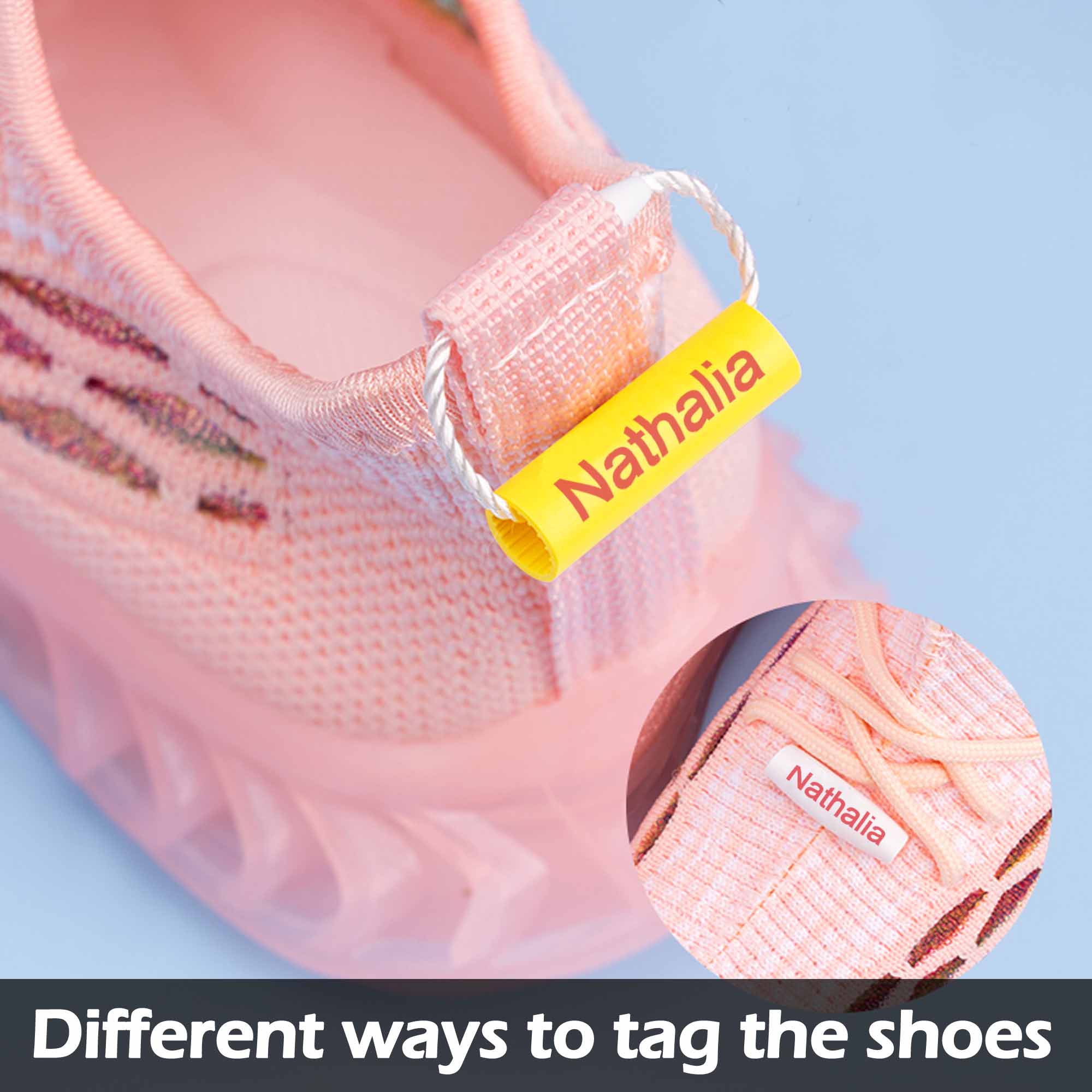 Set of 40/80PCS Shoes Name Label Tag In Multi Colors String 5 Options of Tag Color In White Yellow Red Orange BlueOgelz