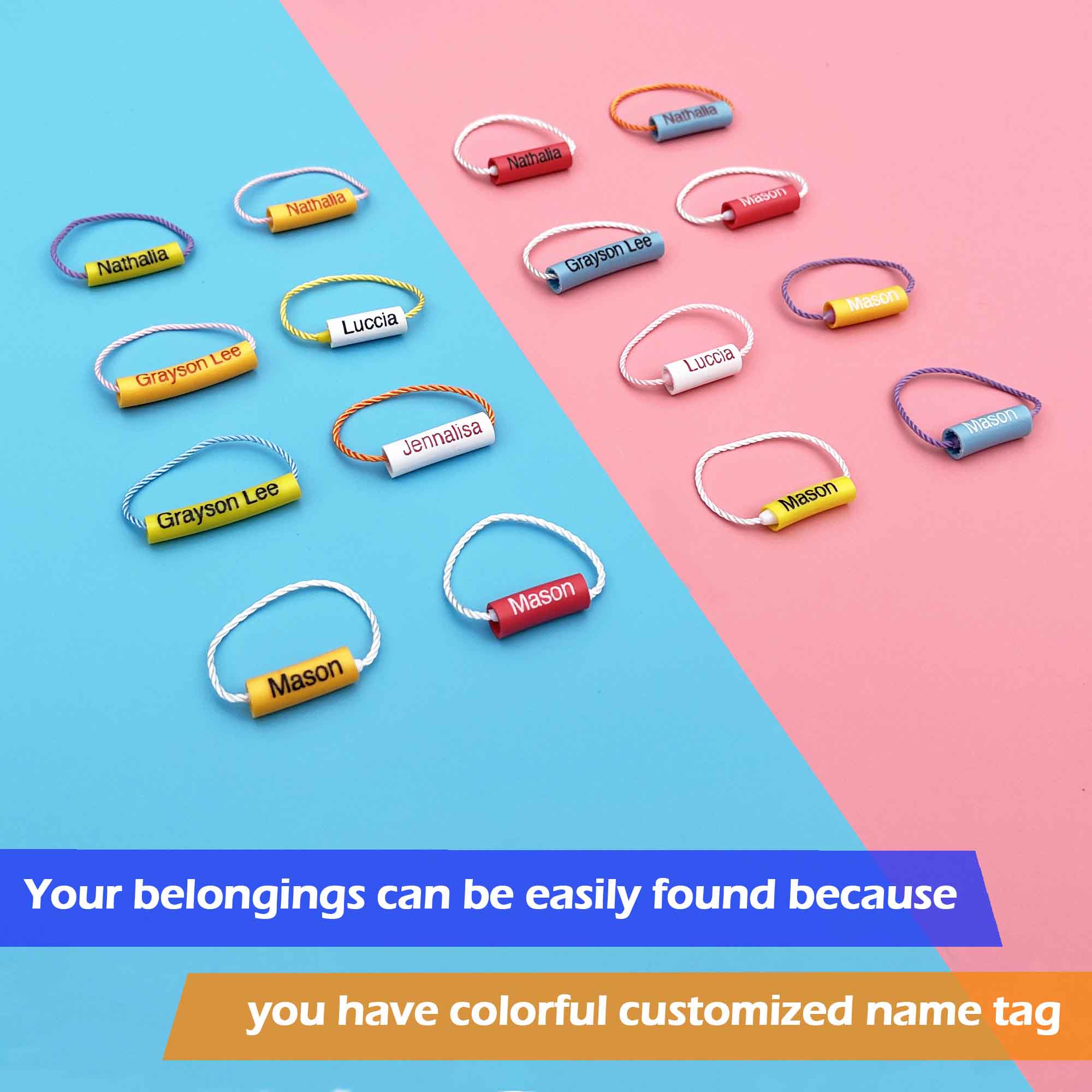 Set of 40/80PCS Shoes Name Label Tag In Multi Colors String 5 Options of Tag Color In White Yellow Red Orange BlueOgelz