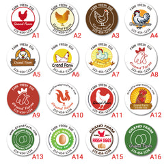 Ogelz 100Pcs Customized Farm Fresh Egg Carton Packaging Labels Stickers Stamps Kit Set Personalized for Chicken Duck Stickers Extra Stciky Waterproof Anti Scratches 2 Inch Round A3